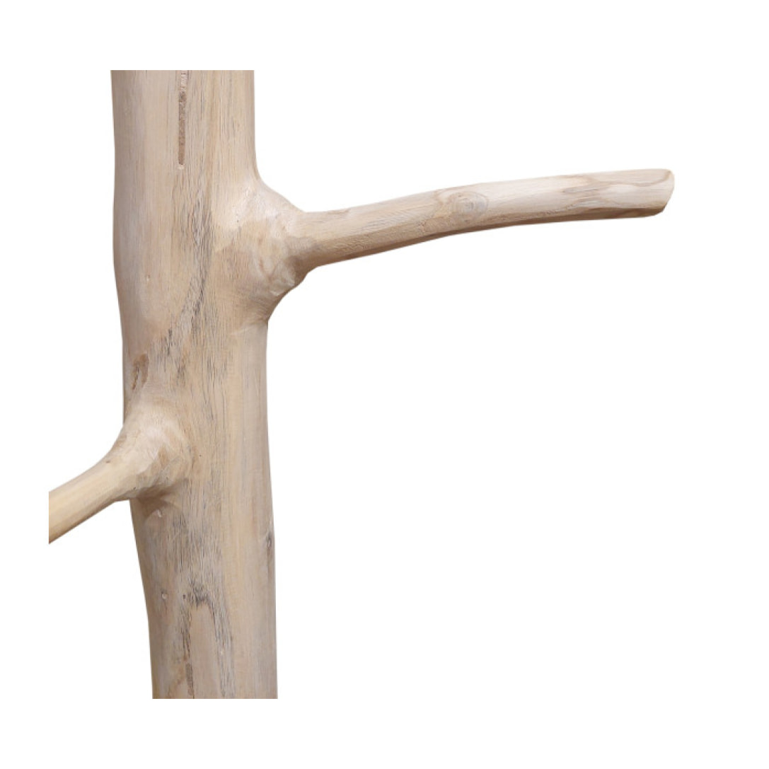Porte manteau sur pied en bois de teck brut blanchi H.200cm - MISIO