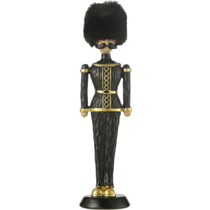 J-Line décoration Casse-Noisette Fourrure Chapeau - polyrésine - noir - medium