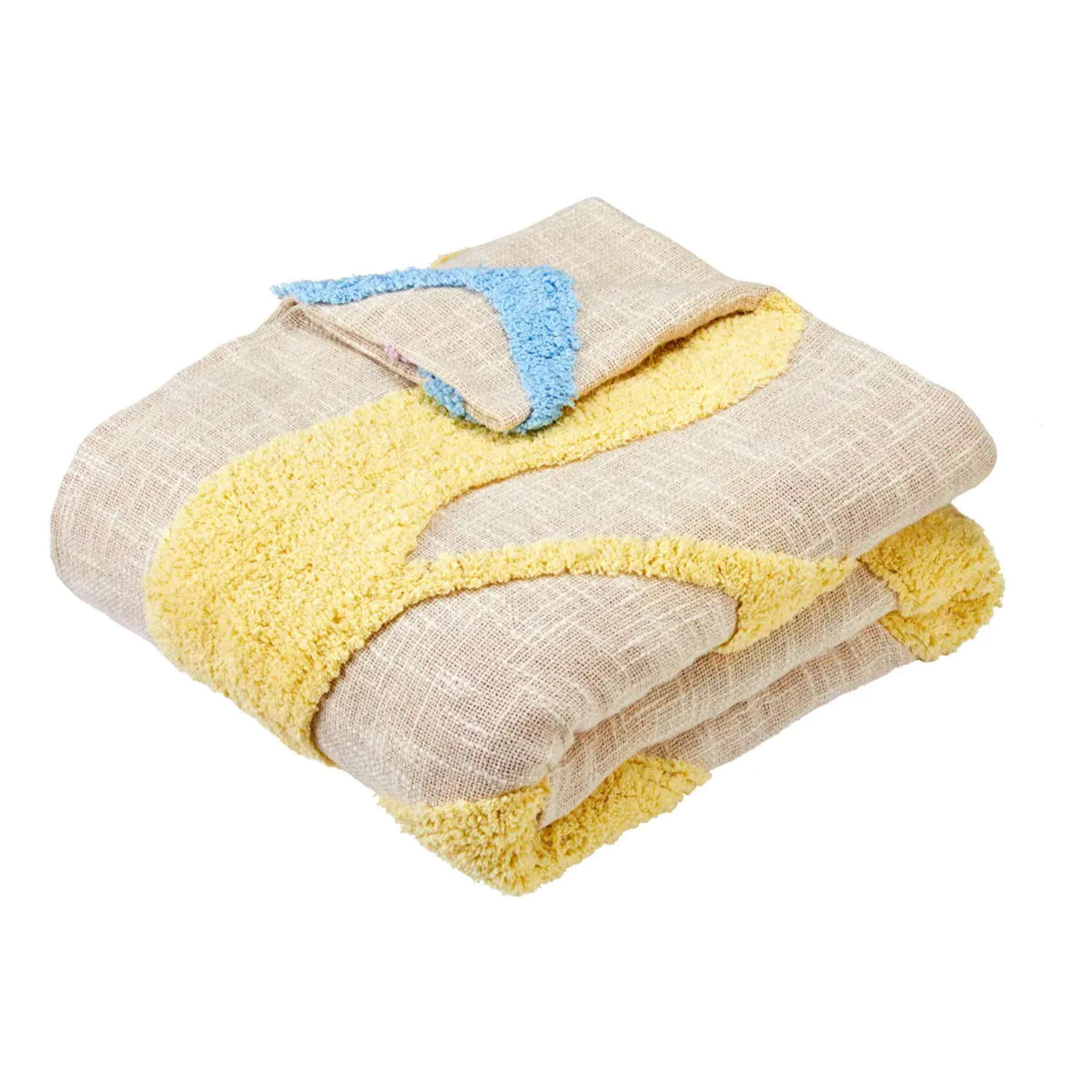 Dessus de lit Fleurs sauvages 260x240xcm motif tufté coton