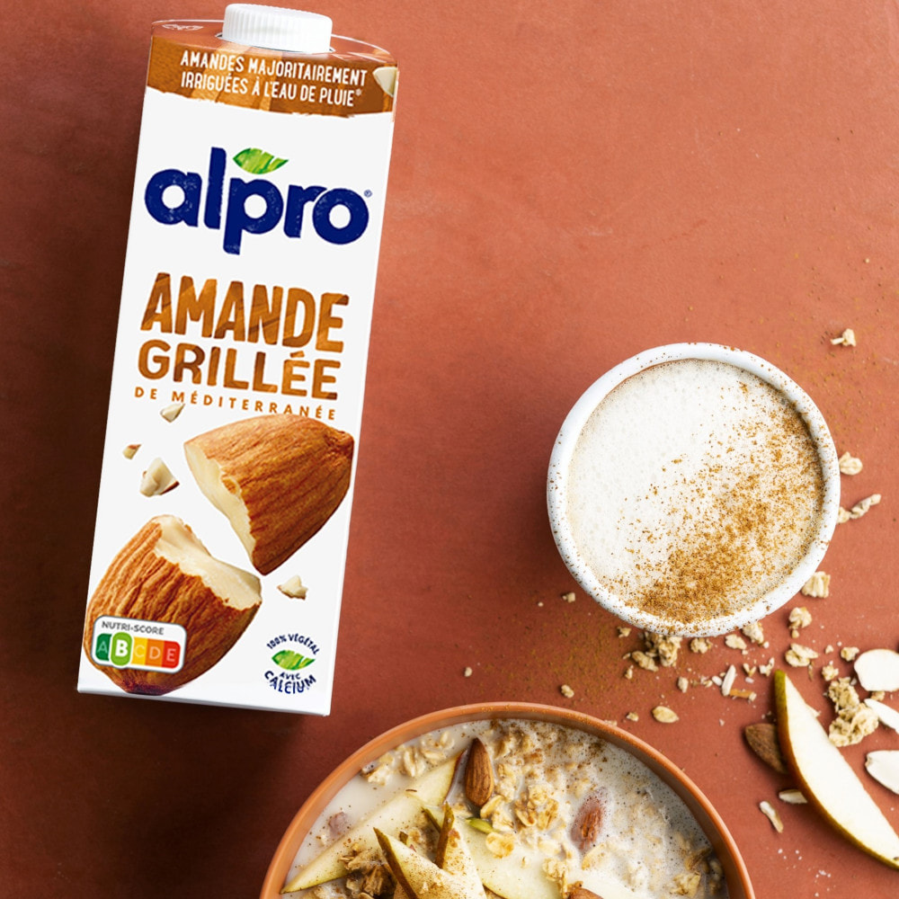 8 x 1L - Alpro - Boisson Végétale - Lait d'Amande Grillée