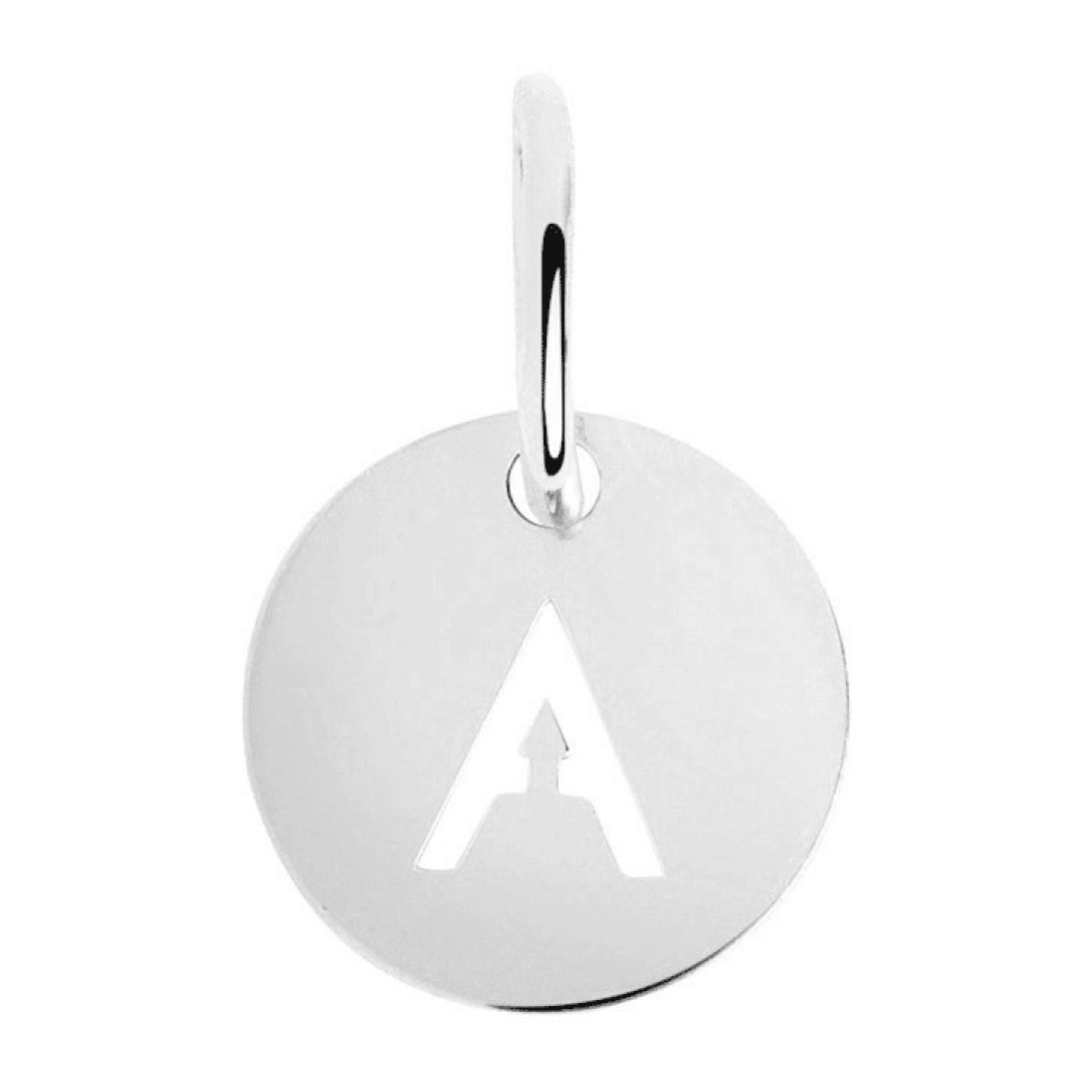 Charm Mini Medallion Letter in Argento