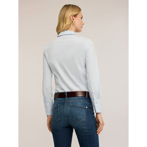 Motivi - Camicia in popeline a righe - Azzurro