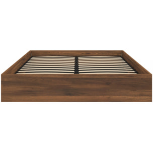 Lit coffre Malta 160x200cm effet bois noyer