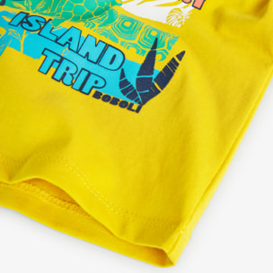 Camiseta niÃ±o, estampado, mangas cortas, amarillo