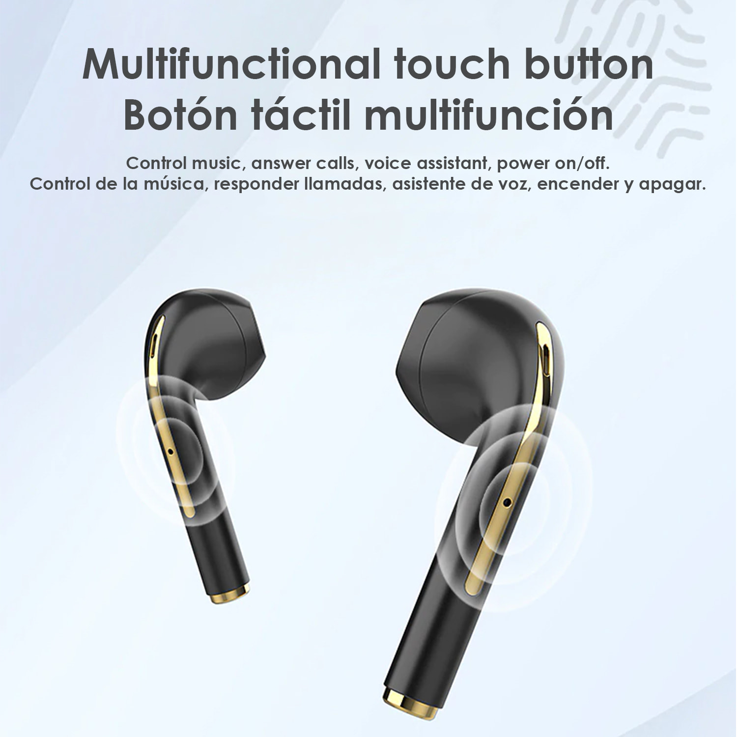 Auriculares TWS J18 Bluetooth 5.0, controles táctiles, base de carga 300mAh.