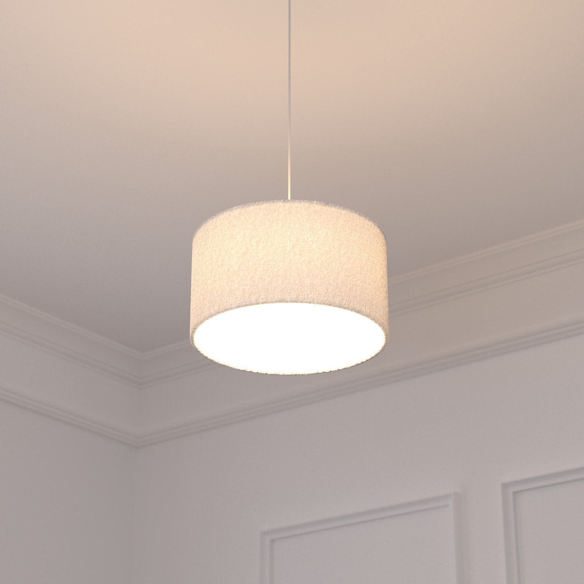 Suspension bouclette Tina blanc D37cm