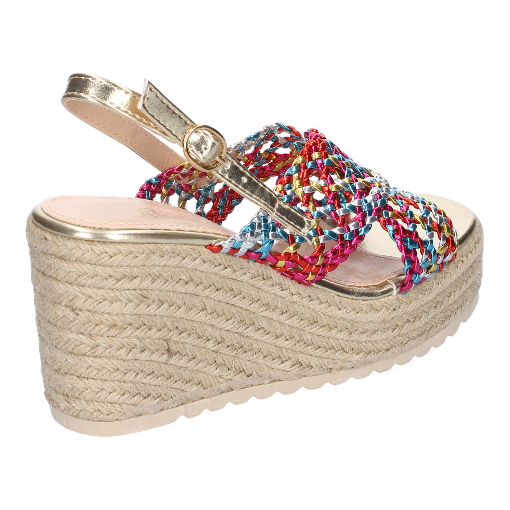 Sandalia de Cuña de Yute para Mujer, Comodas y Elegantes, Diseño Trenzado en la Pala