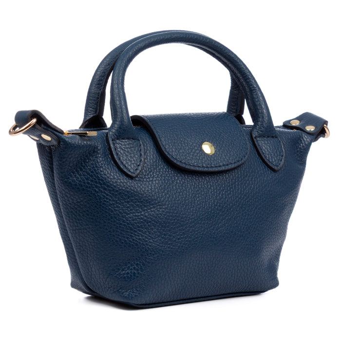 Aurano borsa a tracolla tipo Tote donna. Pelle autentica Dollaro bicolore.