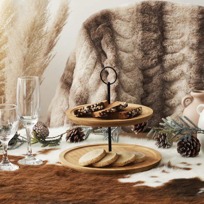 Presentoir 2 Etages Bambou