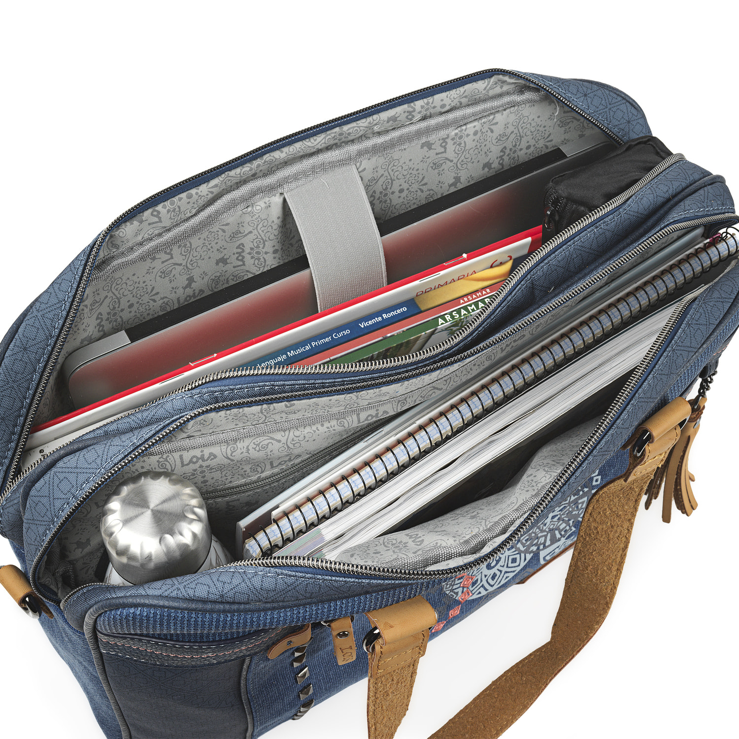 Bolso Maletin Portaordenador Mujer Lois Pasadena Azul