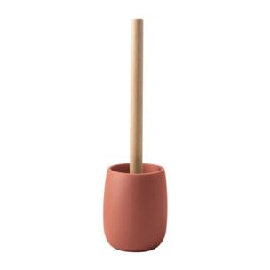 Brosse Wc avec support Polyresine & bois SVEN Vieux rose Spirella