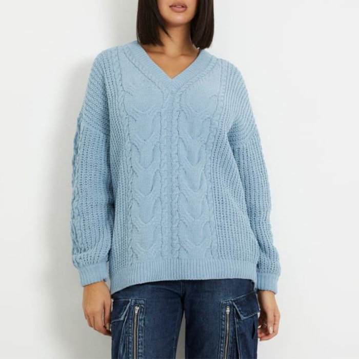 GUESS - Pull Aki - bleu ciel