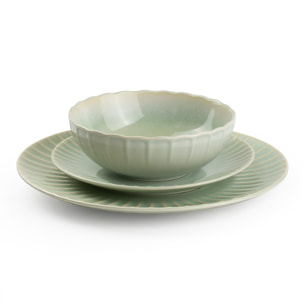 Colette Verde - Set di stoviglie da 18 pezzi