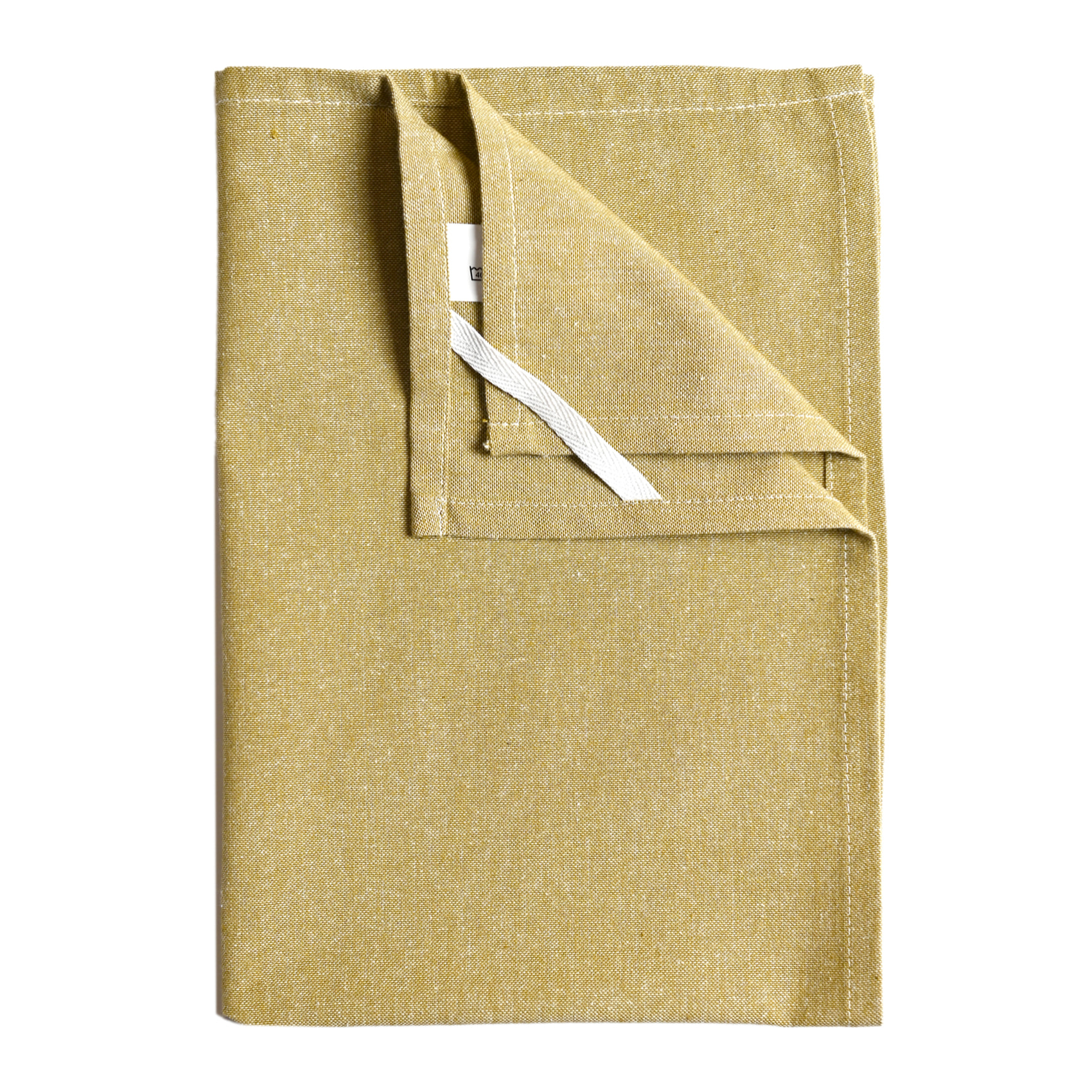 Torchon de cuisine en coton uni aspect tissé - Vert