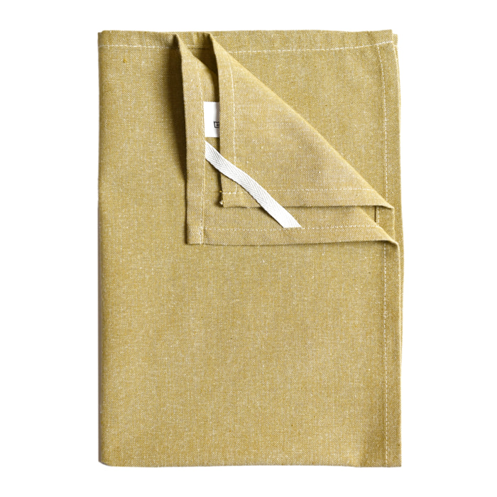 Torchon de cuisine en coton uni aspect tissé - Vert