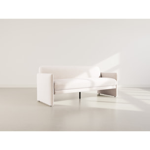 Mathis - Canapé convertible clic-clac 3 places en velours côtelé - Beige