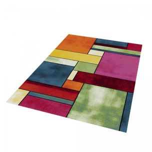 Tapis coloré Tuho aux motifs géométriques