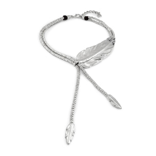 Colgante PLUMA PLATEADO U