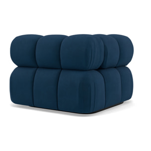 Ruby - module d'assise d'angle gauche en velours texturé - Bleu