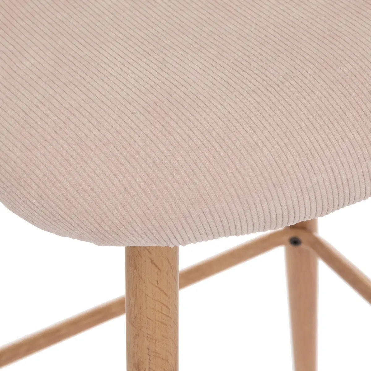 Chaise de bar "Celeste" velours côtelé beige