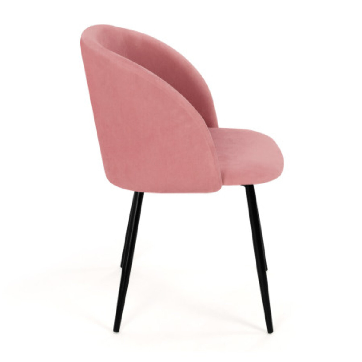 Chaises Nina en velours et pieds noirs