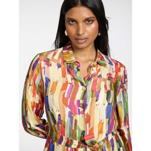 Elena Mirò - Vestido camisero estampado - Beige