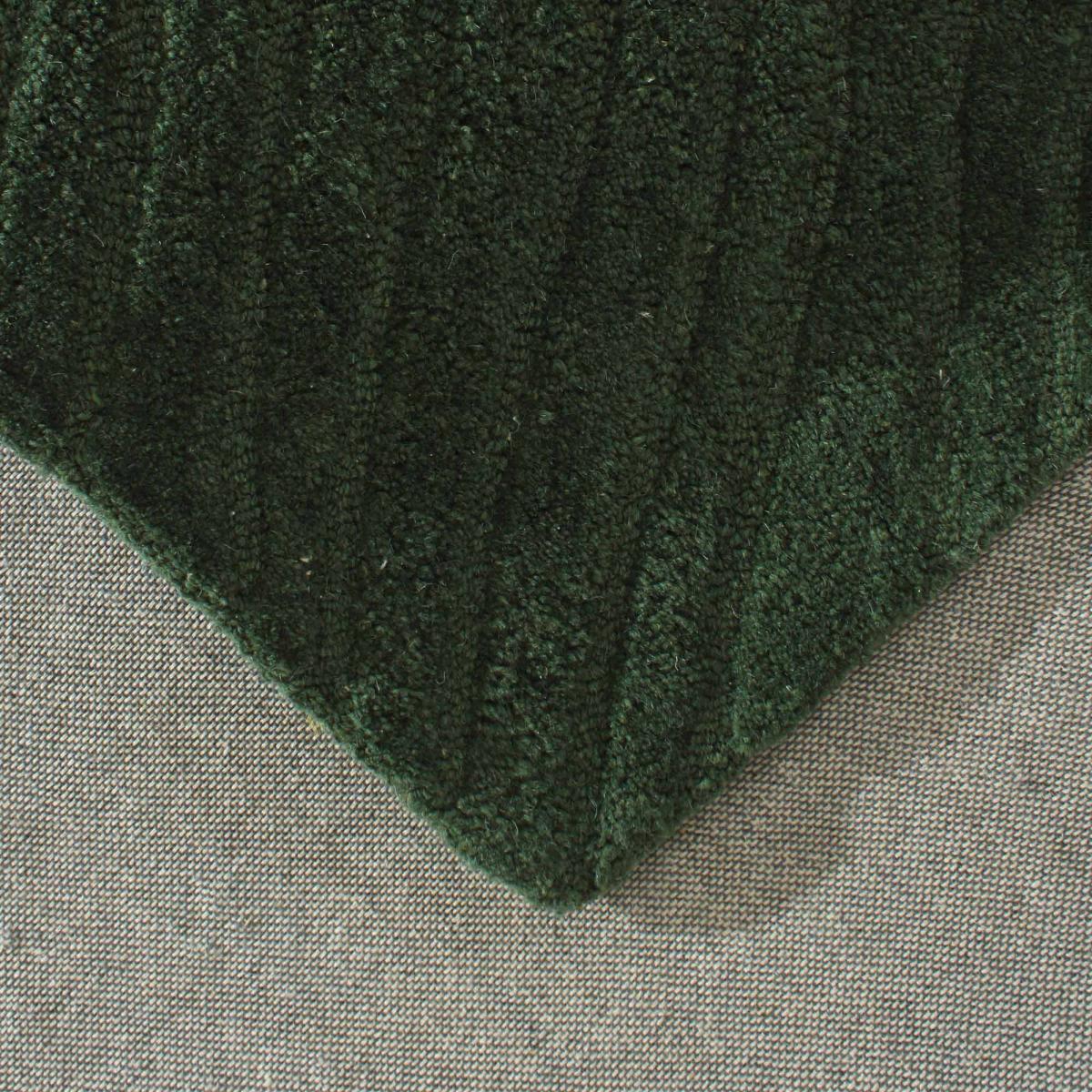 Tapis Salon 160 x 230 cm, Vert, noir, Laine chaude, motif abstrait en relief, création authentique