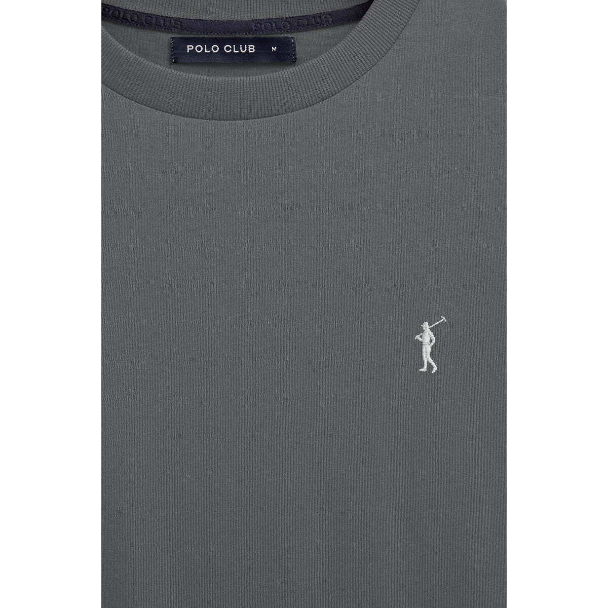 Maglietta color asfalto a maniche corte e ricamo Rigby Go