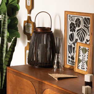 Lanterne "Hopia" fibre végétale marron H31cm