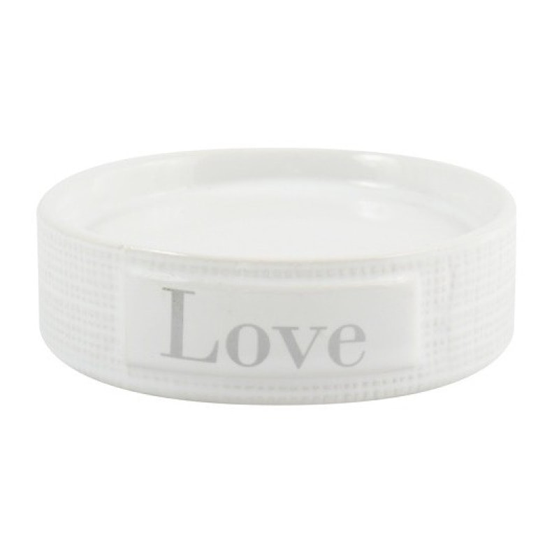 Porte Savon Céramique LOVE Blanc MSV