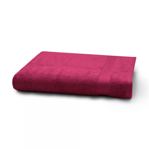 Drap de bain pur coton 550 g/m² uni rose Elea fuchsia