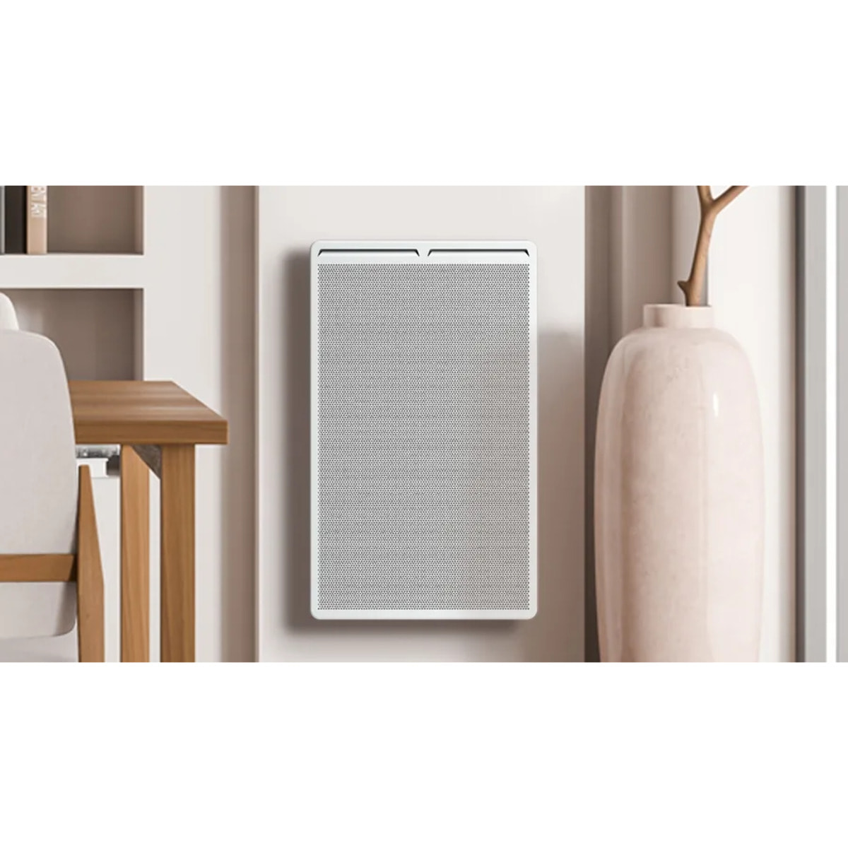 Radiateur Panneau rayonnant Vertical LCD Aluminium Blanc 1500W