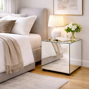 Chevet Luxury 1 tiroir argent Kare Design