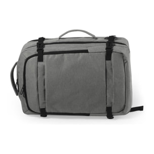 DAM Mochila Sulkan multi compartimento, porta Laptop 17''. Toma USB externa. Adaptable a Trolley. 32x20x46 Cm. Color: Gris