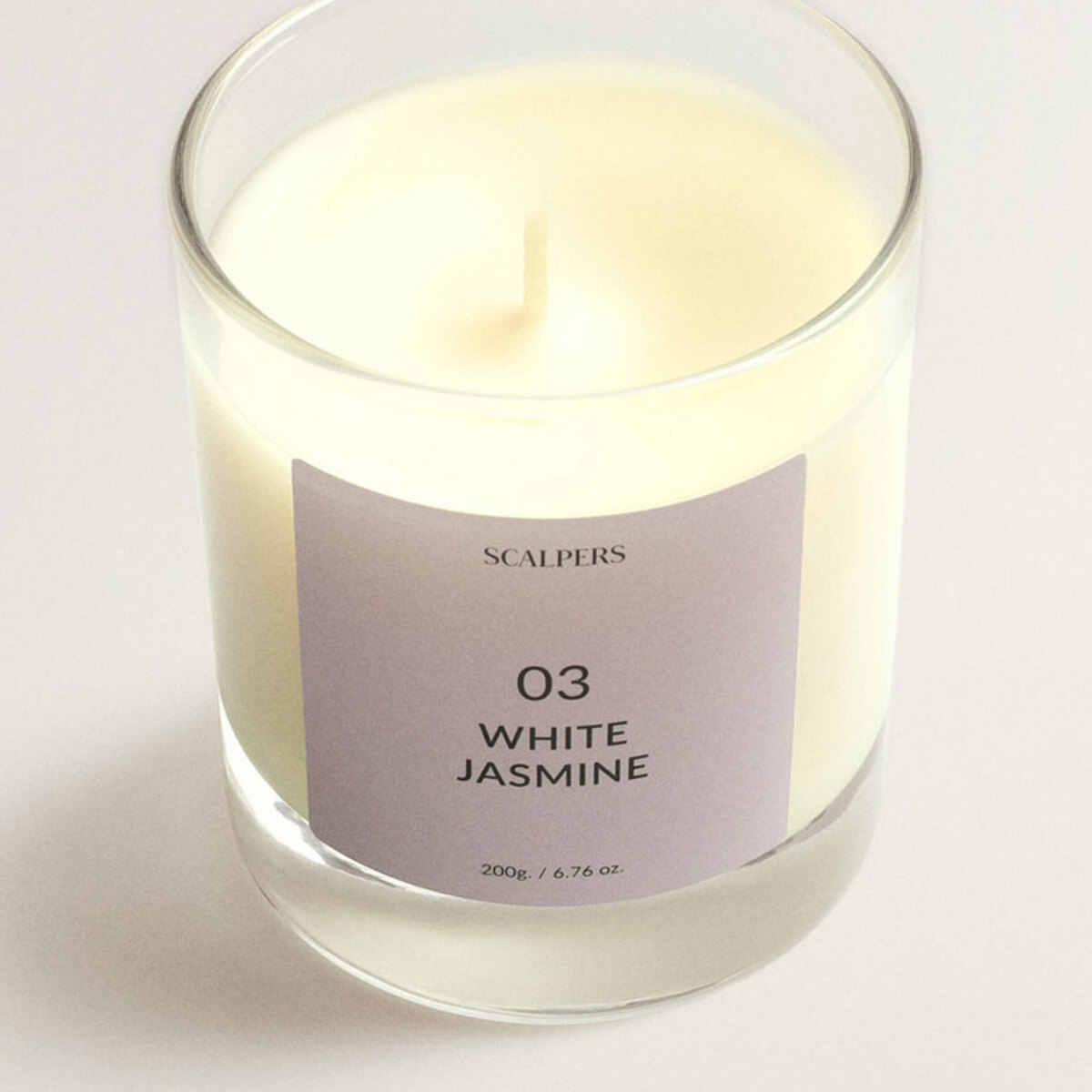 Vela aromática 200gr aroma jazmín blanco scalpers