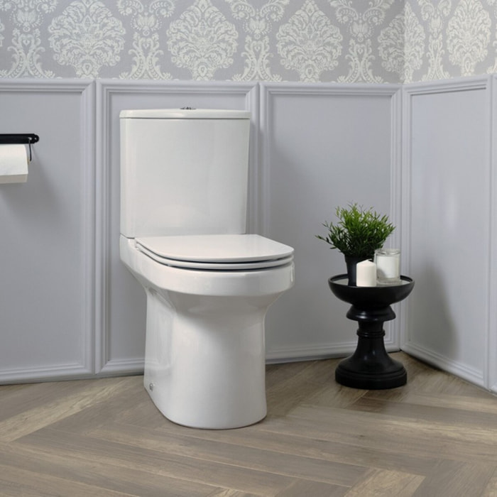 WC au sol sans bride Elite + tabouret physiologique blanc