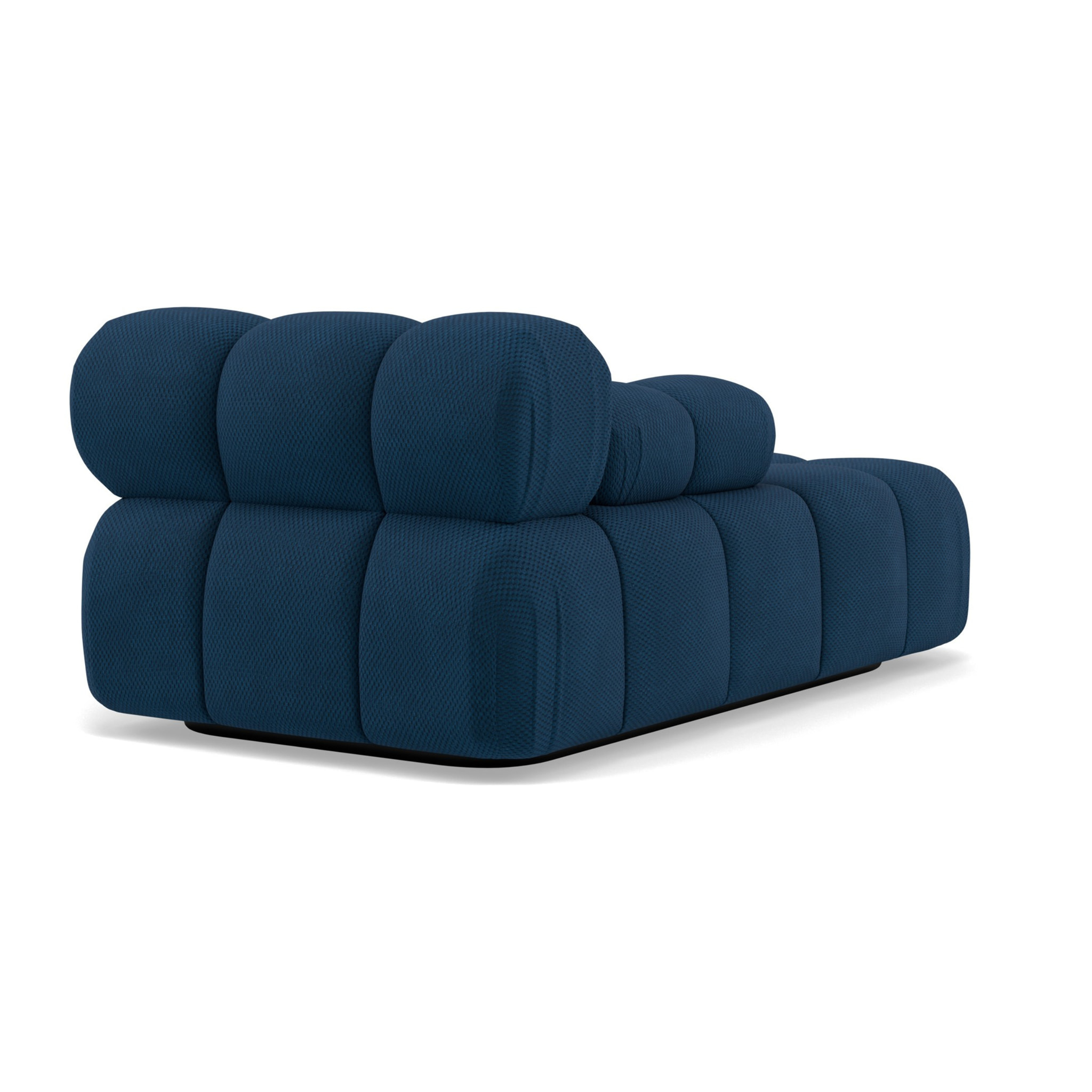 Ruby - module d'assise méridienne gauche en velours texturé - Bleu