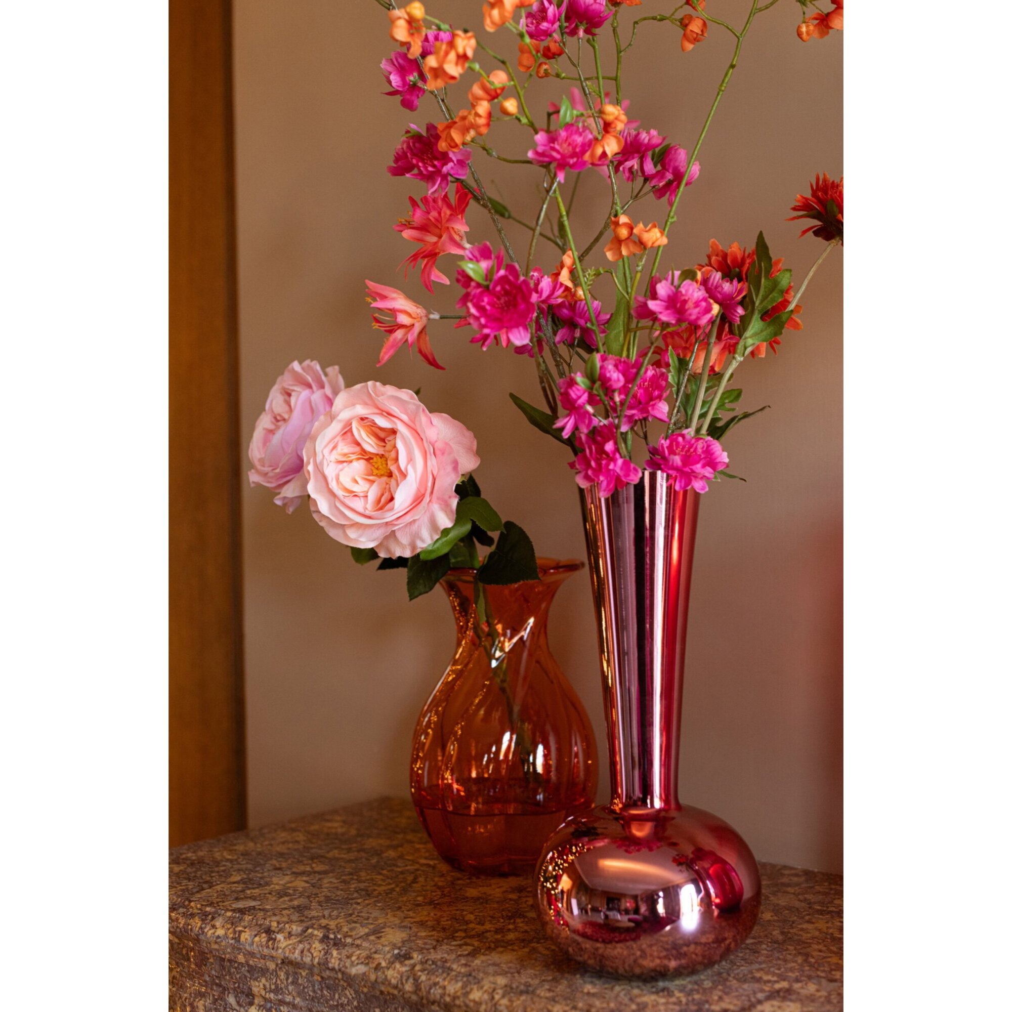 J-Line vase - verre - rose