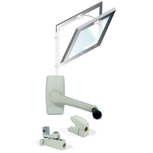 Kit ferme imposte manivelle Windy 305 blanc SOUCHIER pour châssis abattant intérieur L.3.05m - 26802