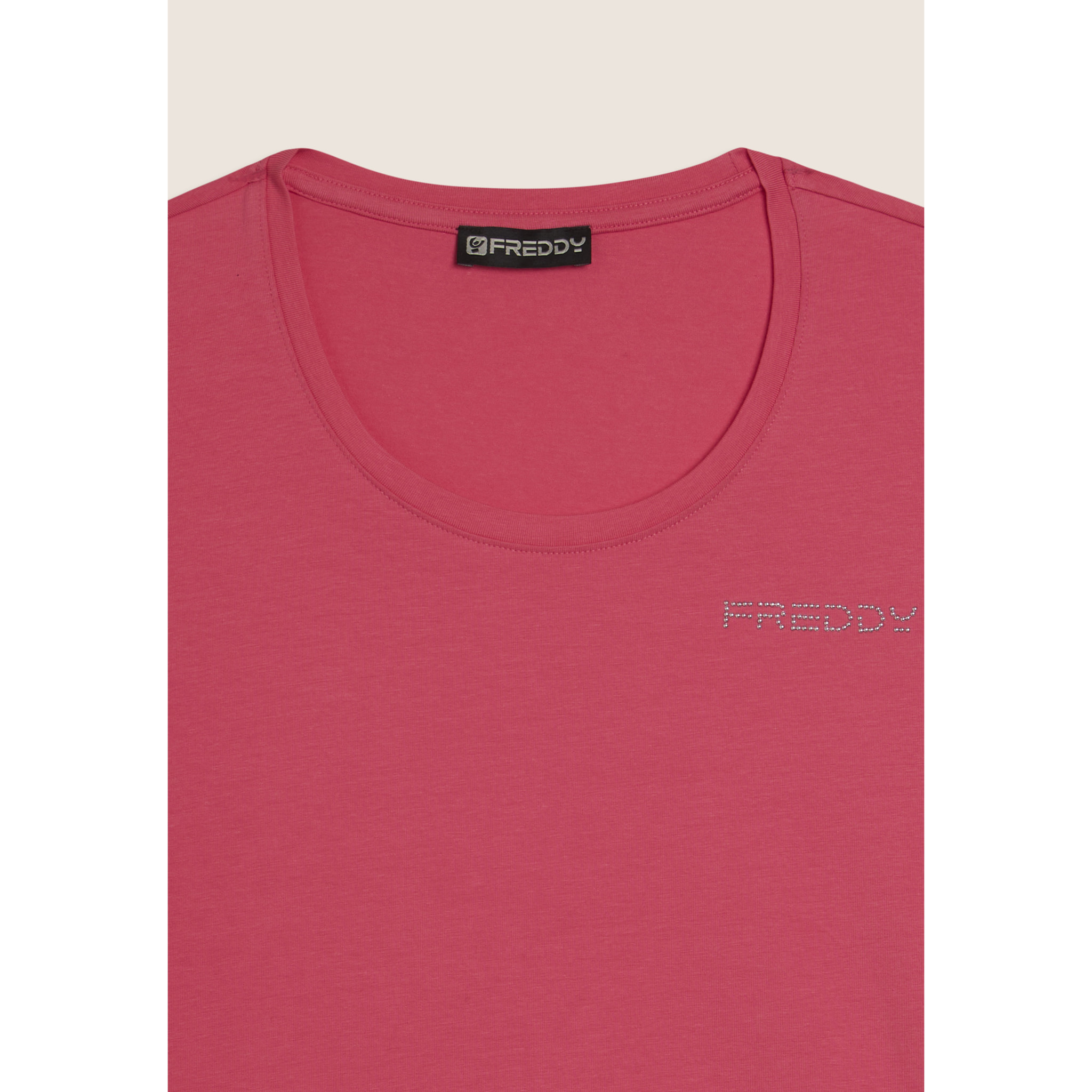 T-shirt Manica Corta con Logo FREDDY e Inserti Elastici