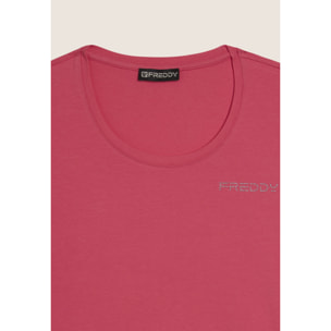 T-shirt Manica Corta con Logo FREDDY e Inserti Elastici