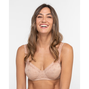 Sujetador con aros, de sujeción clásica con nuevo encaje floral, mate y femenino