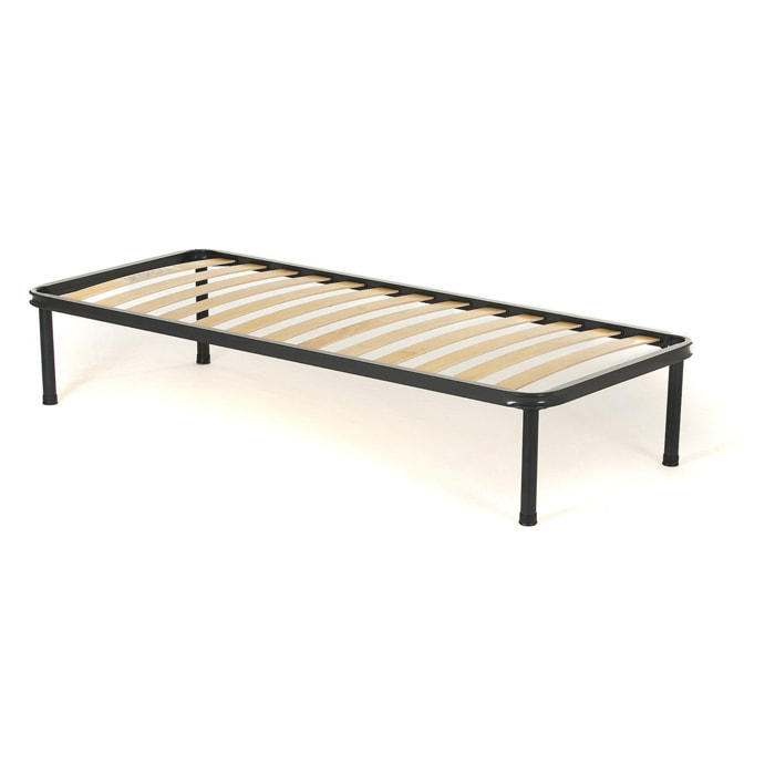 Rete a doghe in faggio e struttura in ferro mod. Iron mis. 80x190 con doghe in legno di faggio