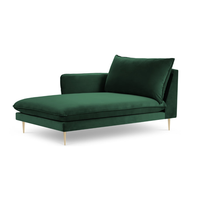 Méridienne gauche "Vienna" en velours vert bouteille