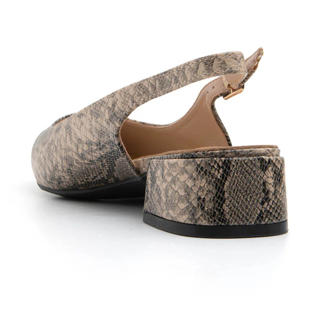 Slingback daily-chic pitonata - KHAKI