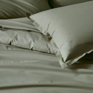 Taie d’oreiller percale de coton made in France - Kaki
