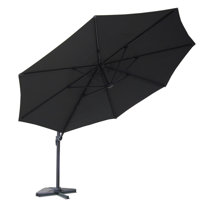 Parasol déporté et rotatif Ø 3,5 m gris TARGA