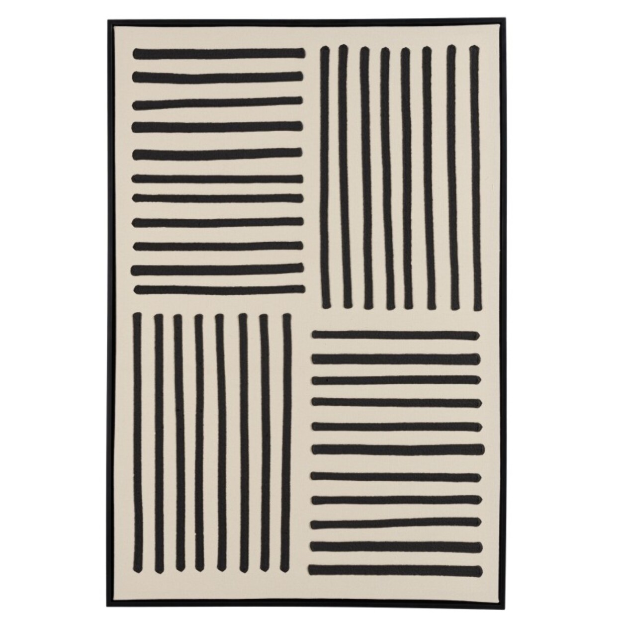HOMER - Décoration murale A - 83x123cm lignes abstraites, cadre noir