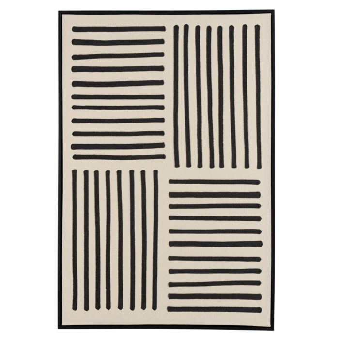 HOMER - Décoration murale A - 83x123cm lignes abstraites, cadre noir