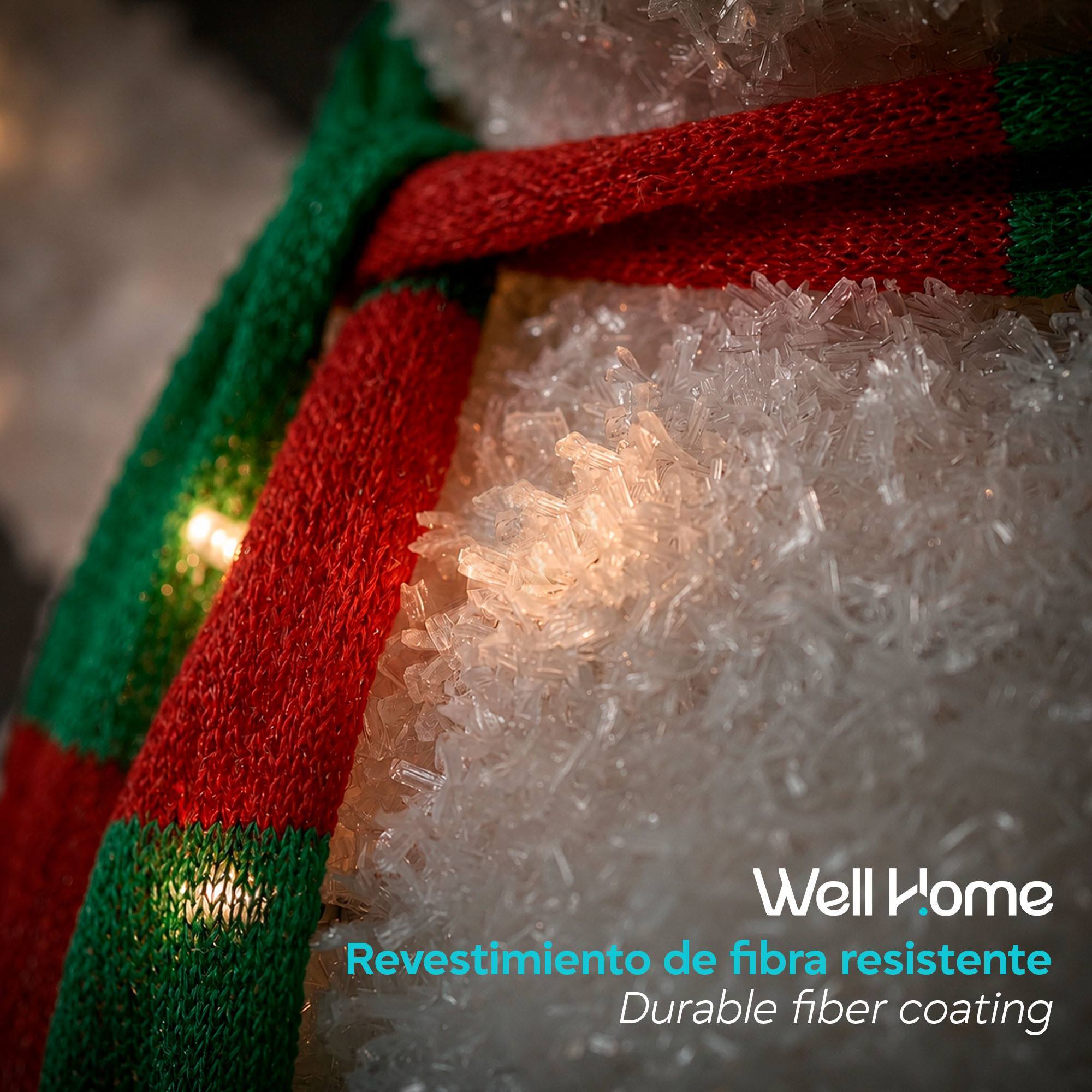 Muñeco de nieve gigante led de 140x96x240 cm, 390 leds blanco frío para exterior e interior y con temporizador